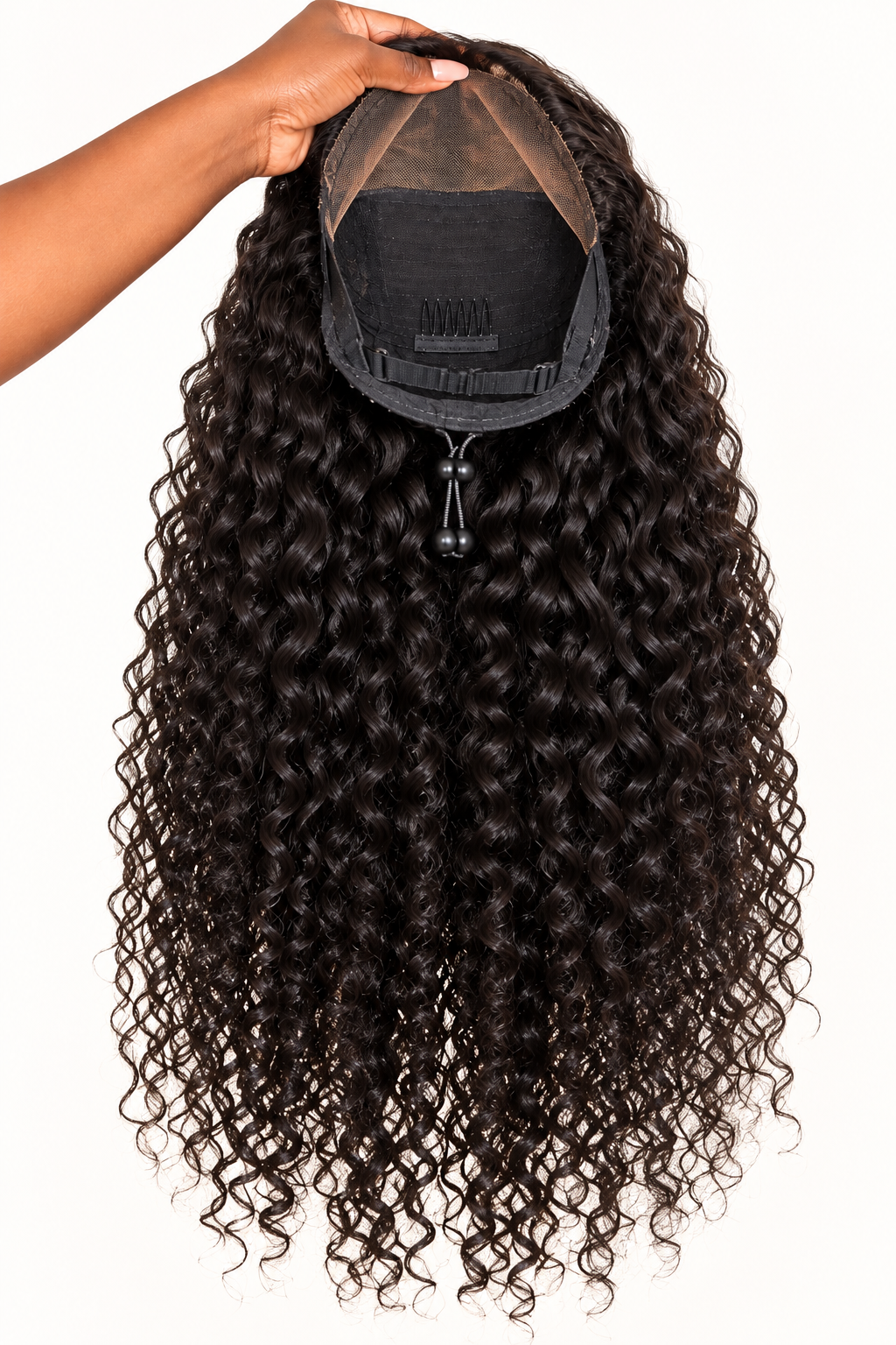 Yará Jerry Curly Glueless Wig | 20 Inch, Natural Black