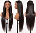 Bone Straight Perücke 30 Inch, Vorder-, Seiten- und Rückansicht