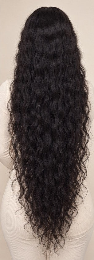 Natural Wavy Perücke 30 Inch, Rückansicht